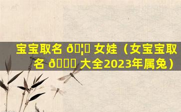 宝宝取名 🦁 女娃（女宝宝取名 🐒 大全2023年属兔）